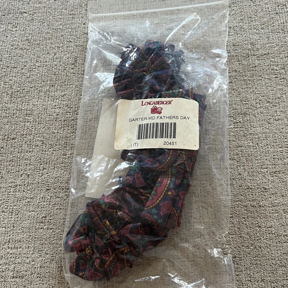 Longaberger Basket Garter Medium Fathers Day Paisley Fabric Accessory 20451 NIP